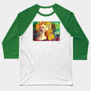 VIOLINIST GIRL ,VIOLIN AND CAT Baseball T-Shirt